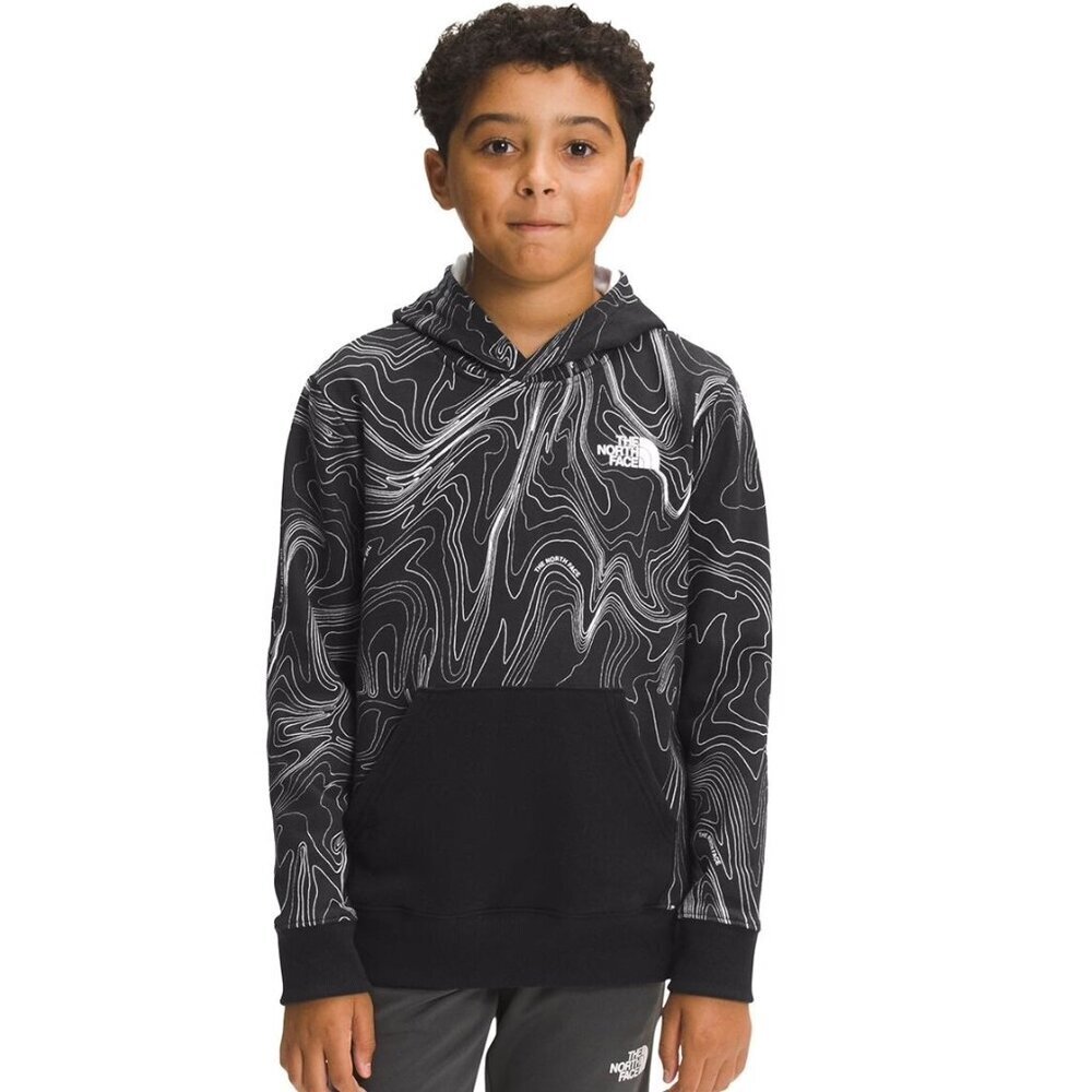 The North Face boys hoodie XL grey map topographical print sweatshirt fleece